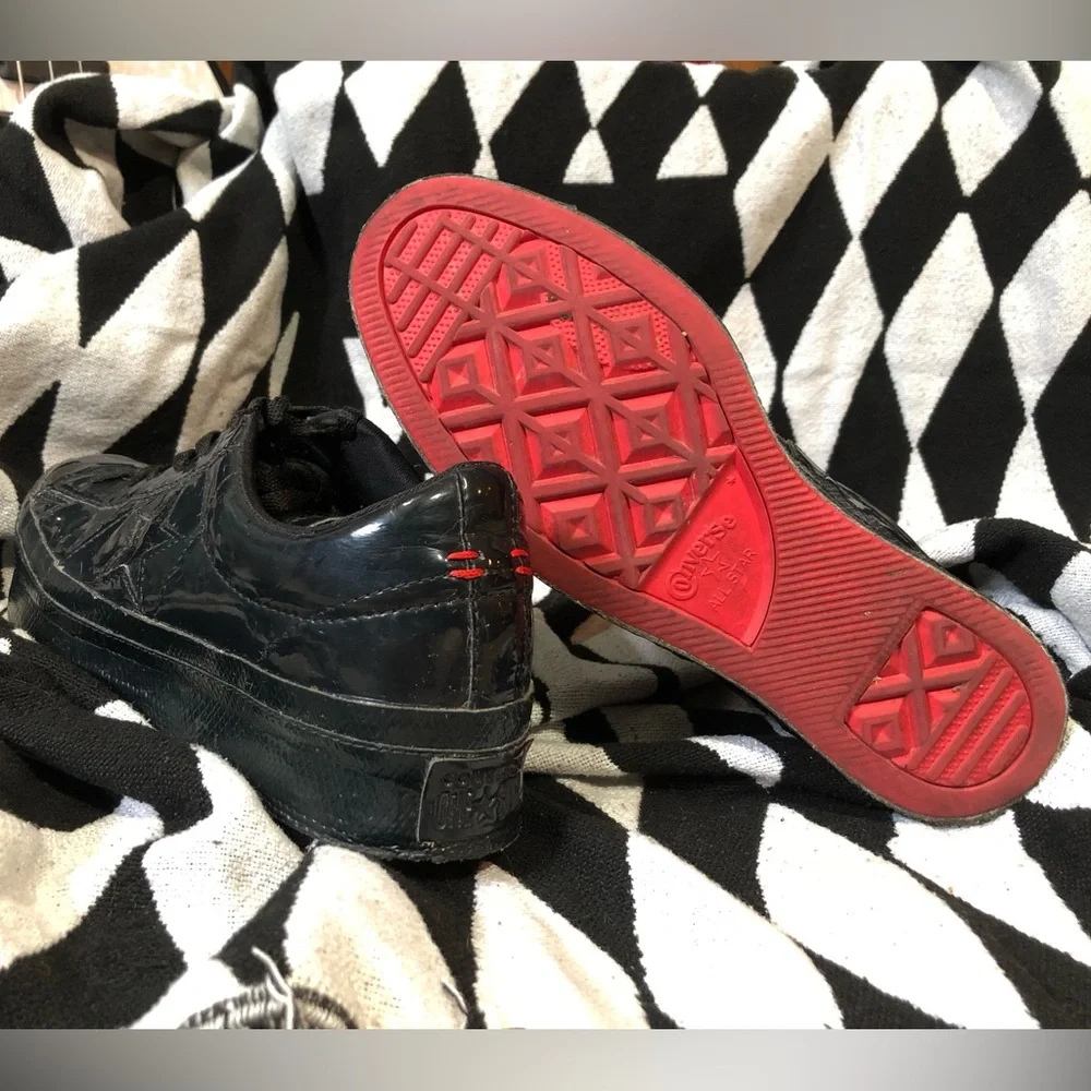 Converse Men’s Black Patent Star Low-Top Platform Sneakers